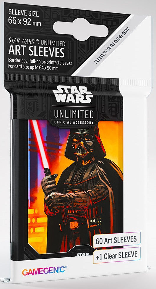 Darth Vader (64mm x 90mm) - Art (Code: Gray) - Star Wars Unlimited Matte Sleeves - Pack 60 - Gamegenic