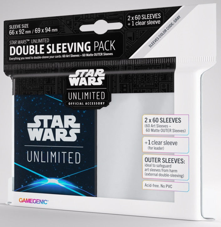Space Blue (Double Sleeving Pack) - Art (Code: Gray) - Star Wars Unlimited Matte Sleeves - Pack 2x60 - Gamegenic