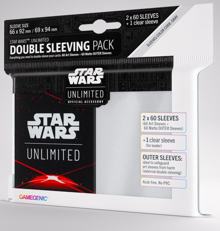 Space Red (Double Sleeving Pack) - Art (Code: Gray) - Star Wars Unlimited Matte Sleeves - Pack 2x60 - Gamegenic