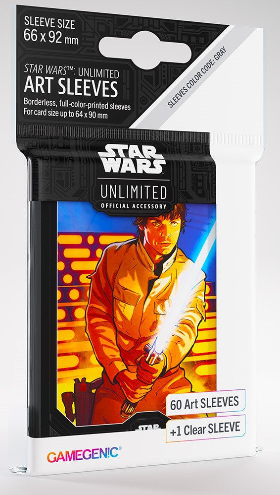 Luke Skywalker (64mm x 90mm) - Art (Code: Gray) - Star Wars Unlimited Matte Sleeves - Pack 60 - Gamegenic