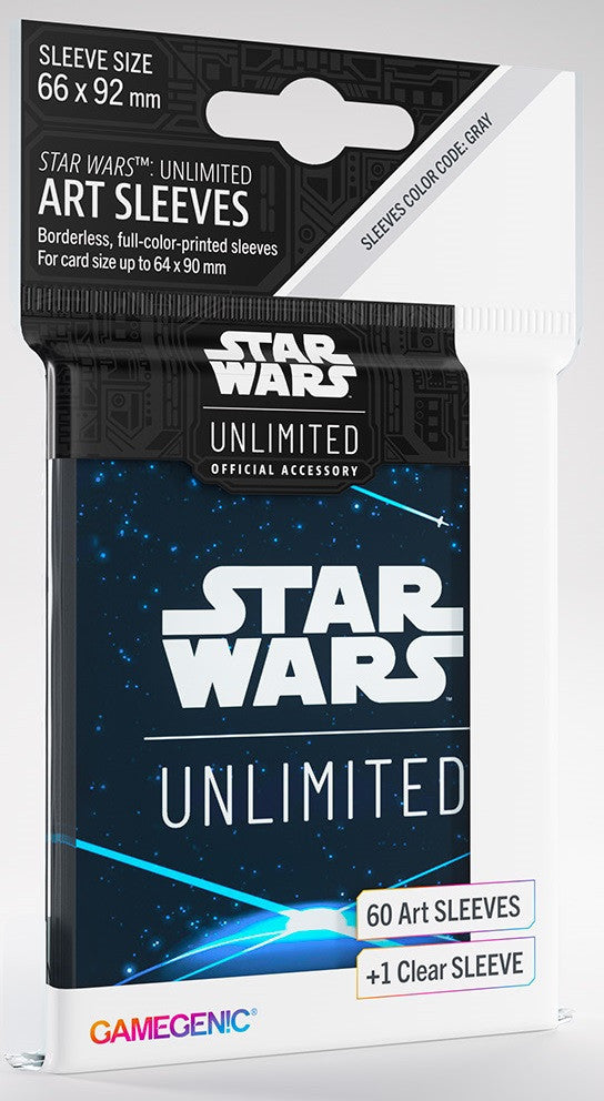 Space Blue (64mm x 90mm) - Art (Code: Gray) - Star Wars Unlimited Matte Sleeves - Pack 60 - Gamegenic