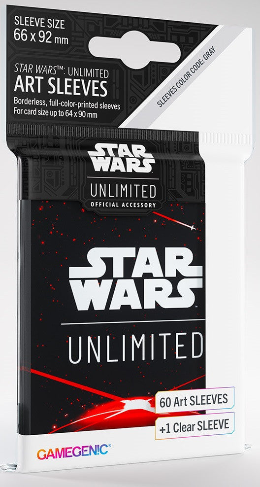 Space Red (64mm x 90mm) - Art (Code: Gray) - Star Wars Unlimited Matte Sleeves - Pack 60 - Gamegenic