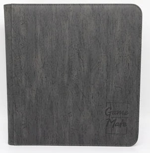 Grey Wood Grain 12pkt Card Binder - Zippered - 480 Cards - Game Mate