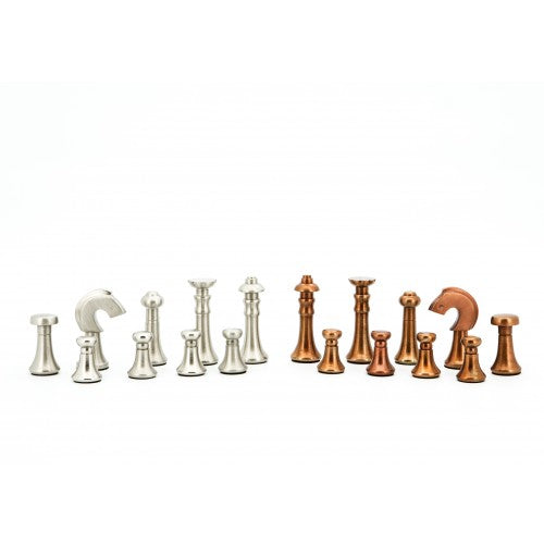 Mahogany Finish Chess Set 18" Board with Copper/Silver pieces Dal