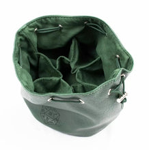 Load image into Gallery viewer, Leather Green Multipocket Dice Bag - LPG