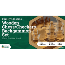 Load image into Gallery viewer, Family Classics Wooden Folding Chess/Checkers/Backgammon Set 35cm - Mega Games Penrith