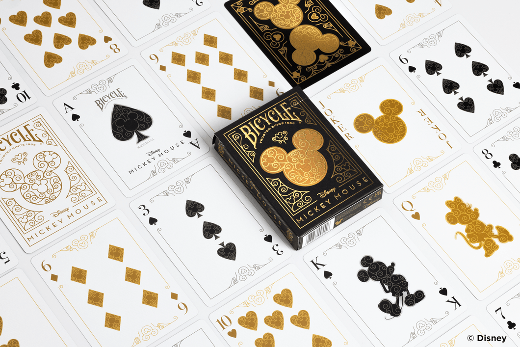 Disney Black and Gold - Mickey Mouse inspired - Playing Cards - Bicycle