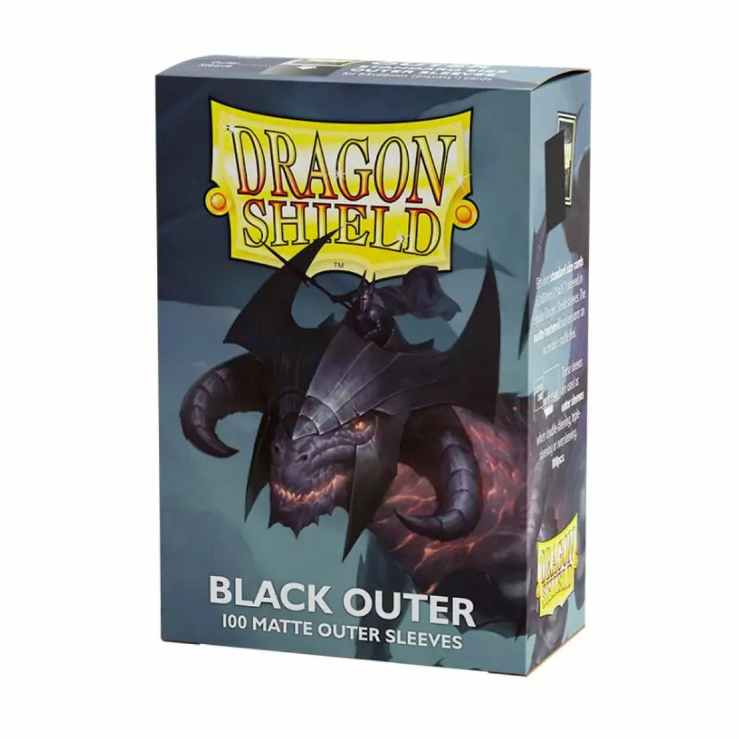 Black - Matte Outer Sleeves - Standard Size Box 100 - Dragon Shield