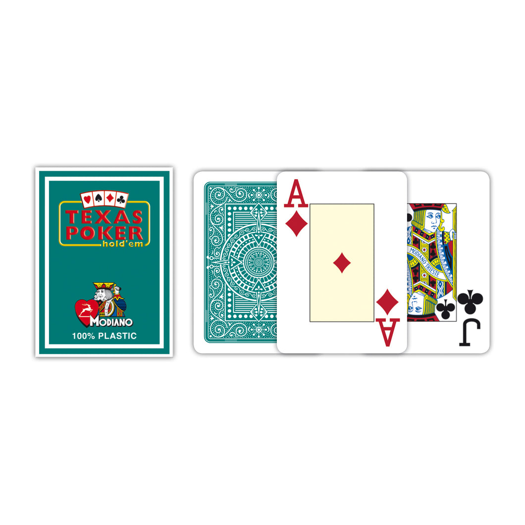 Modiano Green Texas - Jumbo Index - 100% Plastic Playing Cards