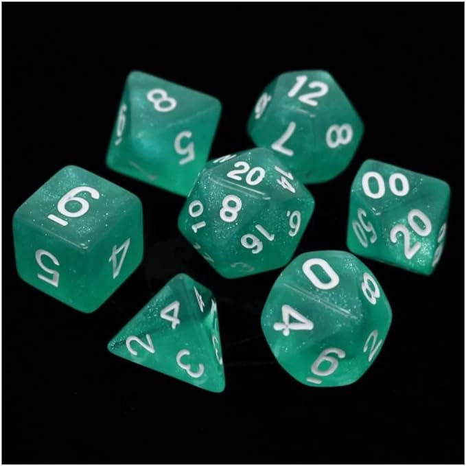 Hakuro w/White - 16mm Polyhedral Dice Set (7) - Die Hard Dice