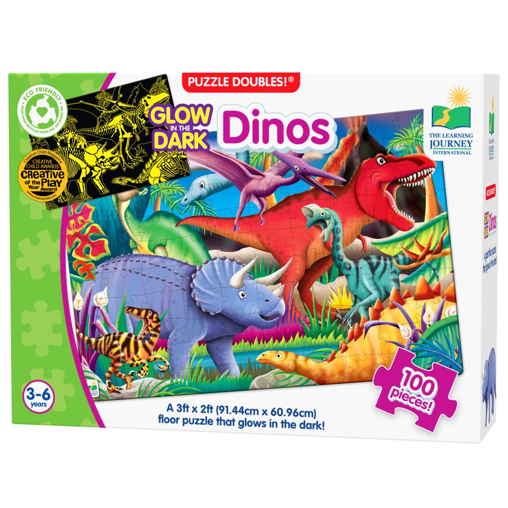 Dinos Glow in the Dark - Puzzle Doubles! - 100pc Floor Puzzle - LJ787533
