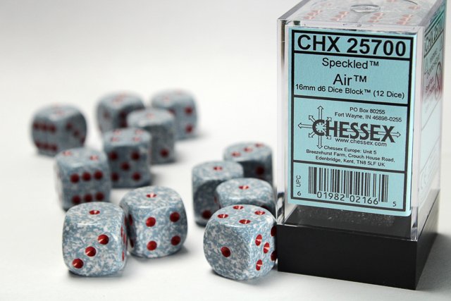 Speckled Air - 16mm d6 Dice Block (12) - Chessex