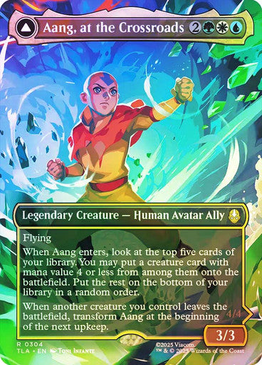 Aang, at the Crossroads // Aang, Destined Savior (Borderless Foil) #0304 M R [TLA]