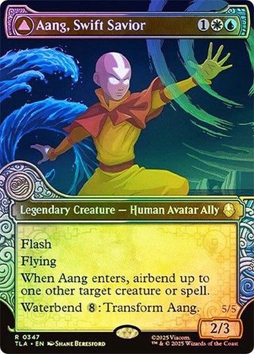 Aang, Swift Savior // Aang and La, Ocean's Fury (Showcase Foil) #0347 M R [TLA]