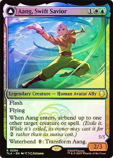 Aang, Swift Savior // Aang and La, Ocean's Fury (Foil) #0204 M R [TLA]