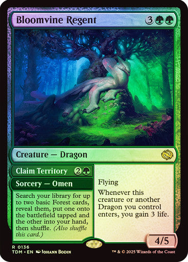 Bloomvine Regent // Claim Territory (Foil) #0136 G R [TDM]