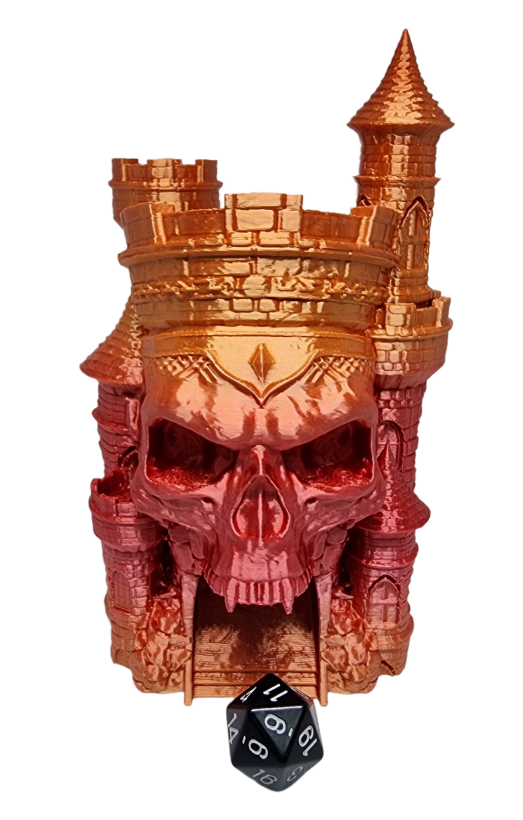 Skull Castle Dice Tower - Pearlescent Sunset Orange - CP