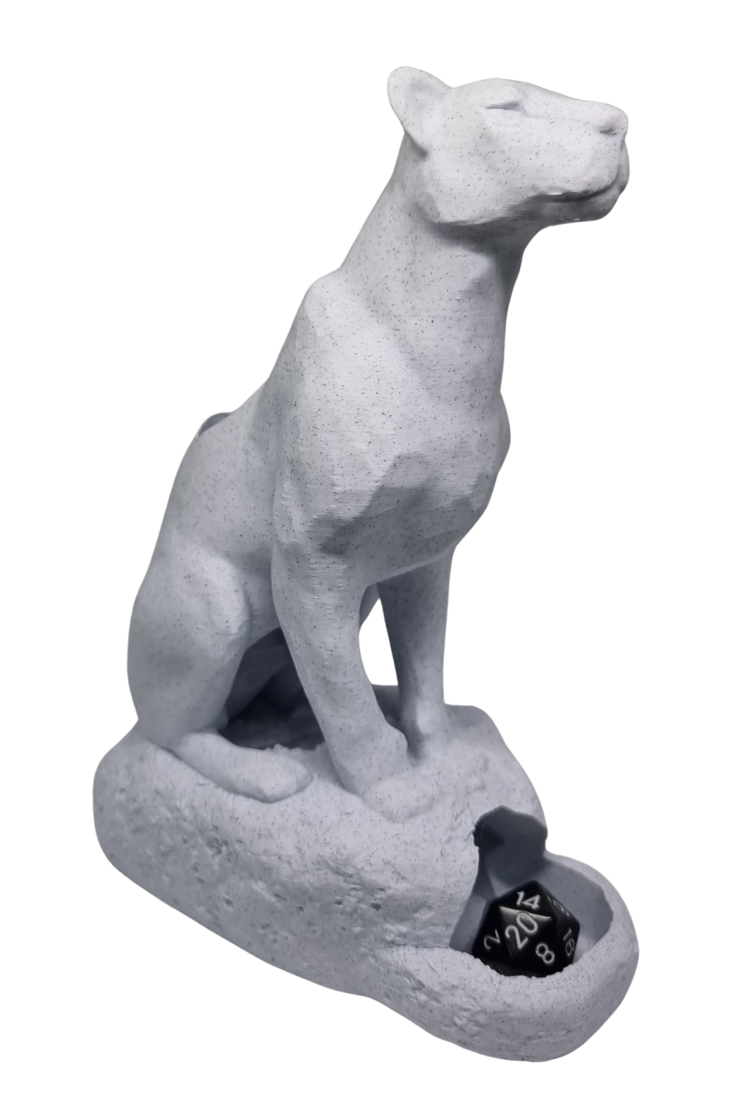Cat Statue Dice Tower - Stone White - CP