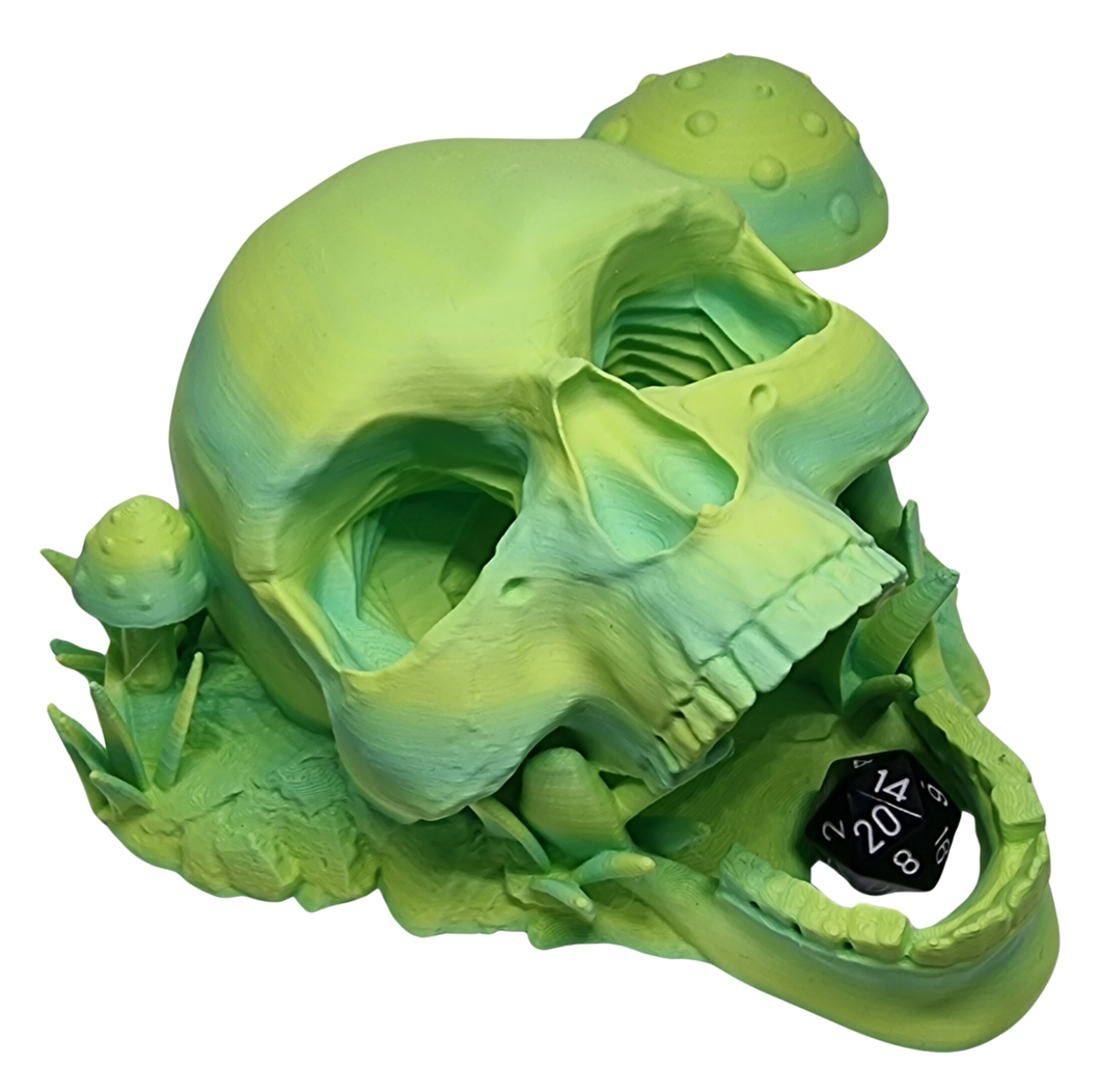 Decomposed Skull Dice Tower - Toxic Green - CP