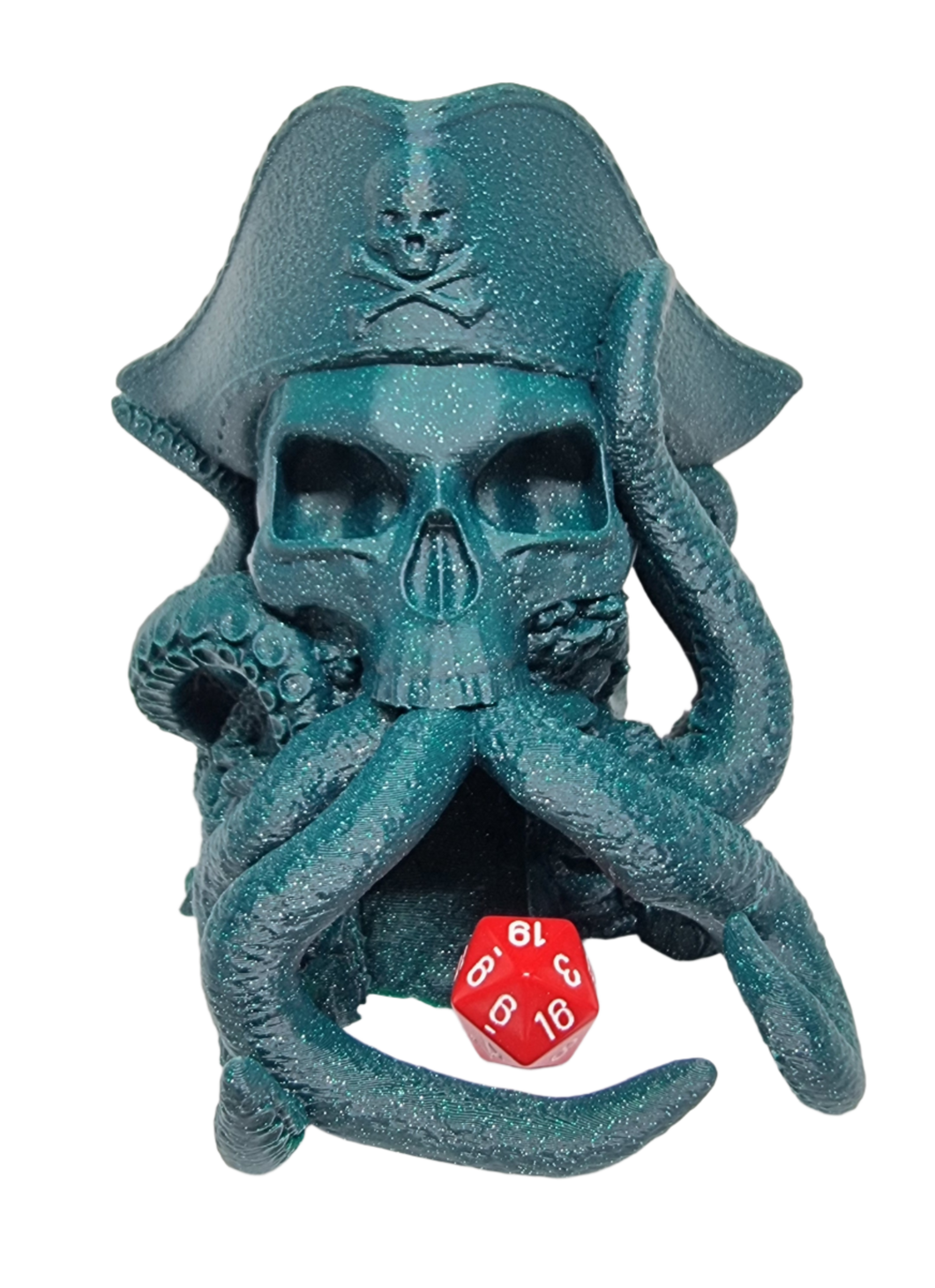 Pirate Cthulhu Dice Tower - Shimmer Deep Sea Green - CP
