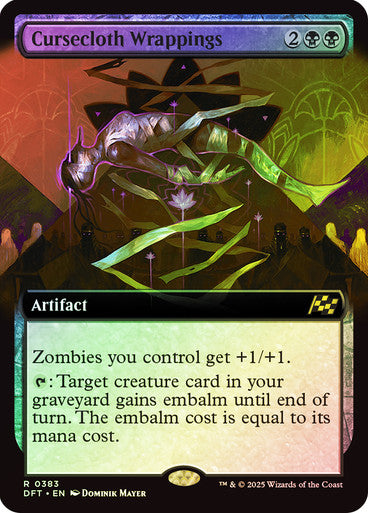 Cursecloth Wrappings (Extended Art Foil) #0383 Bk R [DFT]
