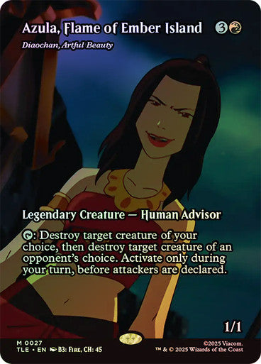 Azula, Flame of Ember Island - Diaochan, Artful Beauty (Borderless Foil) #0027 R M [TLA] [TLE]