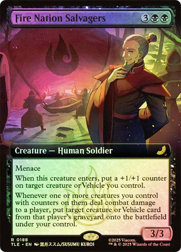 Fire Nation Salvagers (Extended Art Foil) #0188 Bk R [TLA] [TLE]