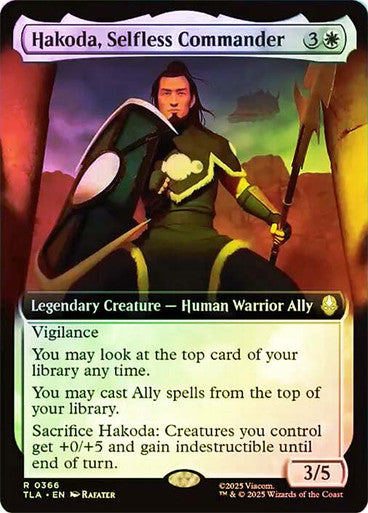 Hakoda, Selfless Commander (Extended Art Foil) #0366 W R [TLA]