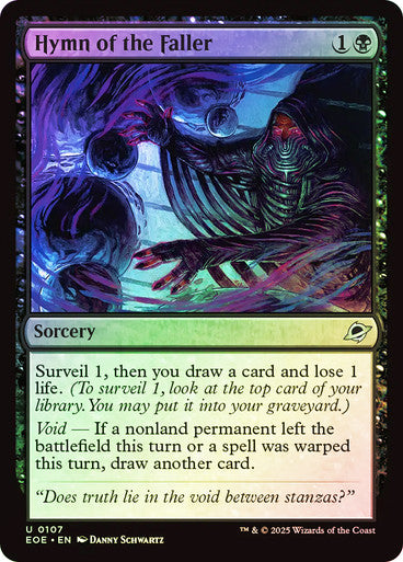 Hymn of The Faller (Foil) #0107 Bk U [EOE]