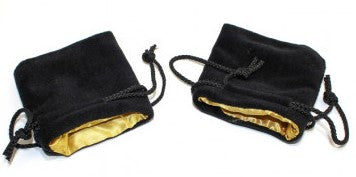 Black w/ Gold Lining - Small Velvet Dice Bag - Koplow