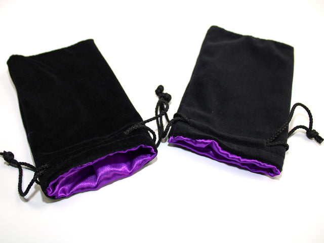 Black w/ Purple Lining - Large Velvet Dice Bag - Koplow