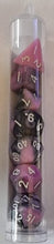 Load image into Gallery viewer, Pink/Black w/White - 10mm Mini Polyhedral Dice Set (7) - MDG
