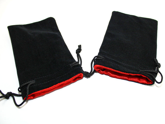 Black w/ Red Lining - Large Velvet Dice Bag - Koplow