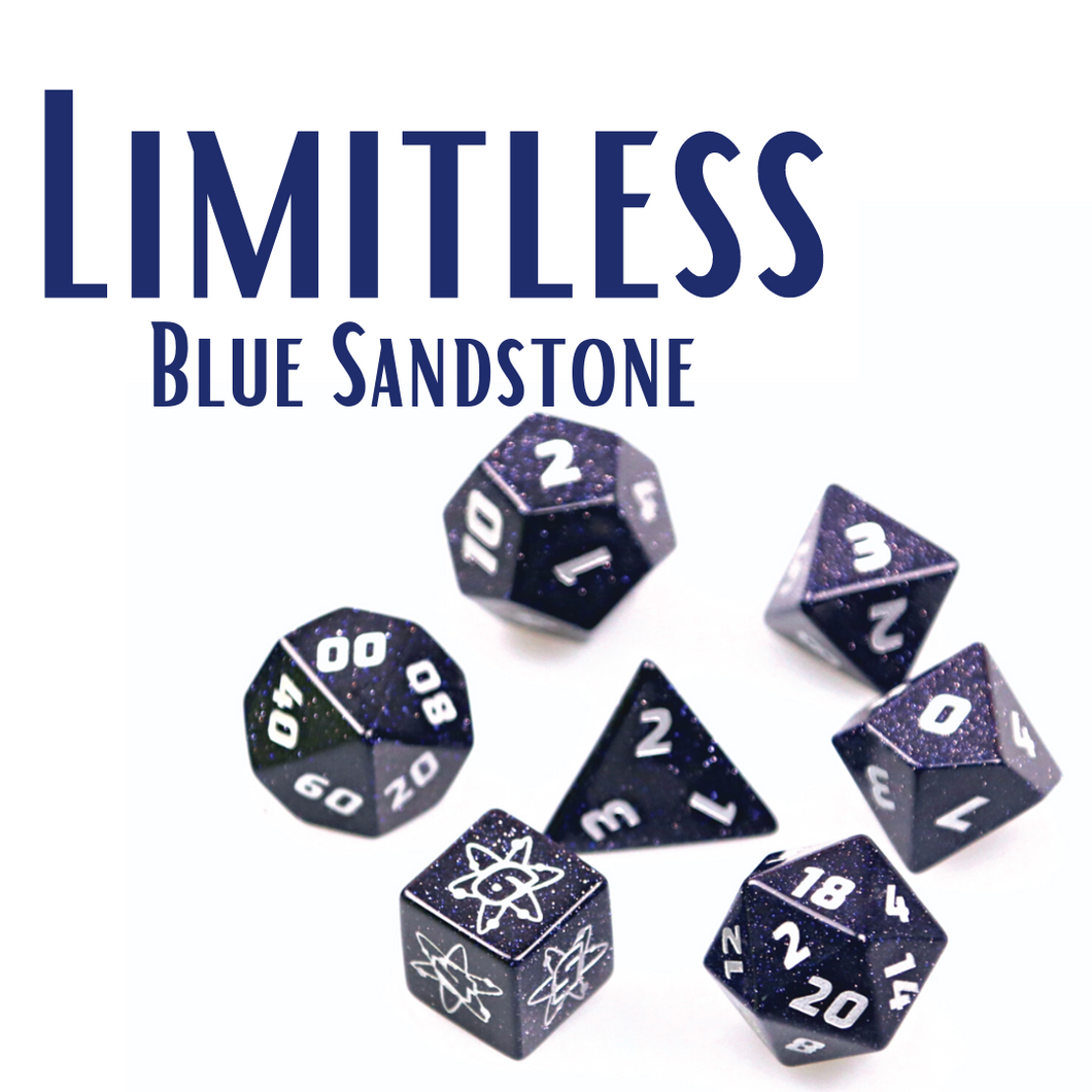 Limitless - Blue Sandstone - Polyhedral Dice Set (7) - Level Up Dice