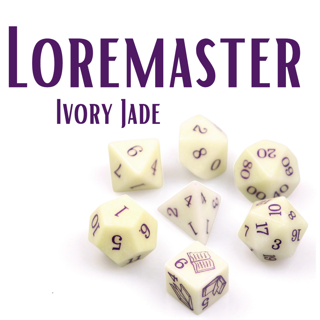 Loremaster - Ivory Jade - Polyhedral Dice Set (7) - Level Up Dice