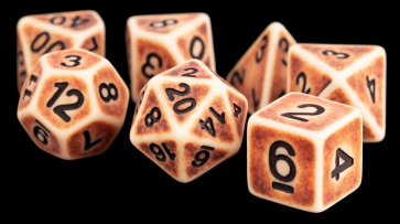 Ancient Brown - 16mm Resin Polyhedral Dice Set (7) - MDG