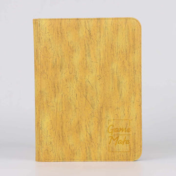 Yellow Wood Grain - 9pkt Card Binder - Zippered - 360 Cards - Game Mate