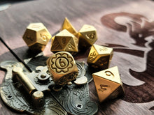 Load image into Gallery viewer, Progress - Brass - Polyhedral Dice Set (7) - Level Up Dice

