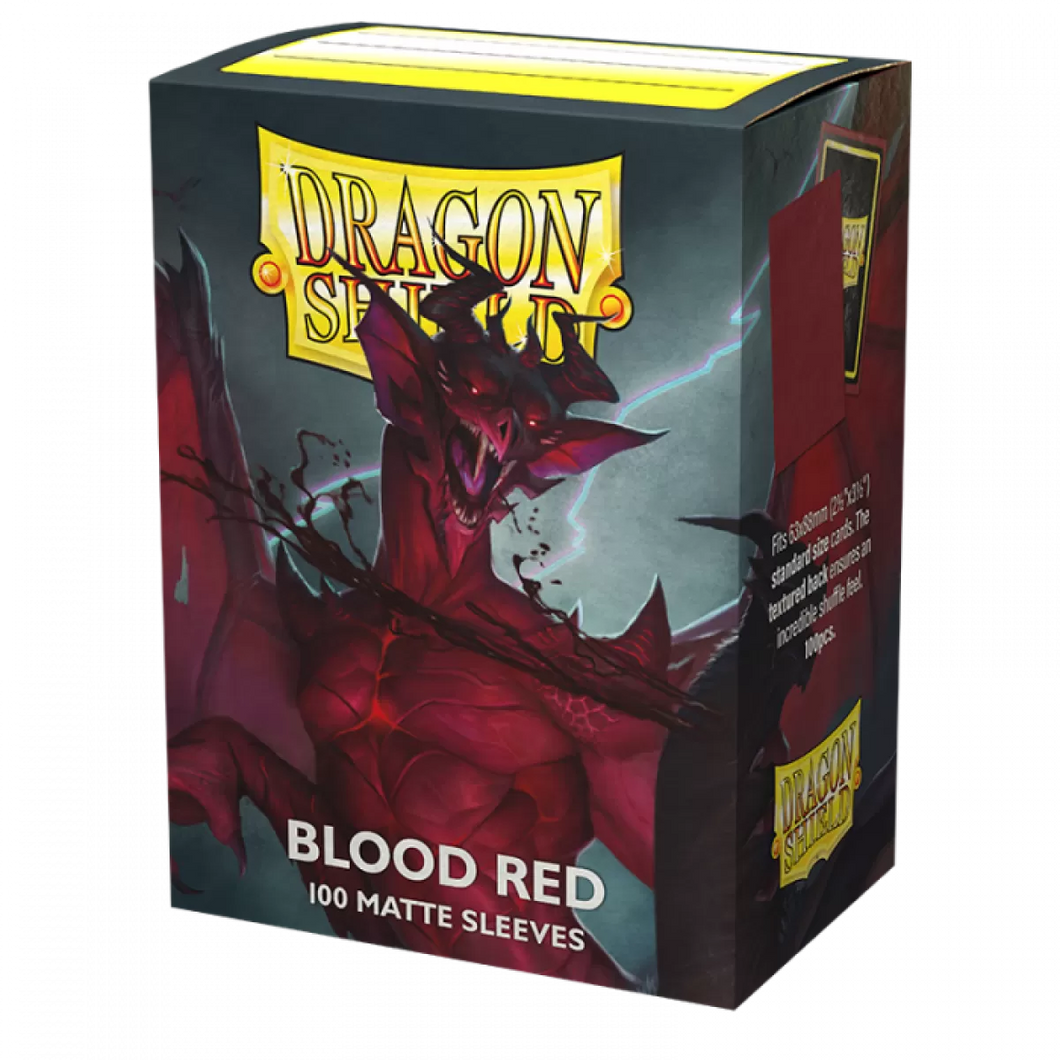 Blood Red - Matte Sleeves - Standard Size Box 100 - Dragon Shield