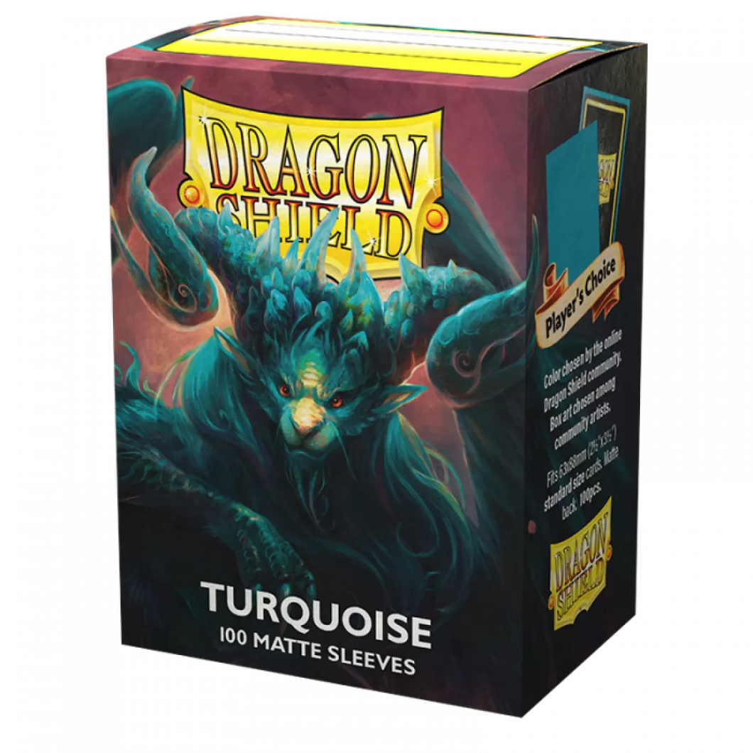 Turquoise (Atebeck) - Matte Sleeves - Standard Size Box 100 - Dragon Shield