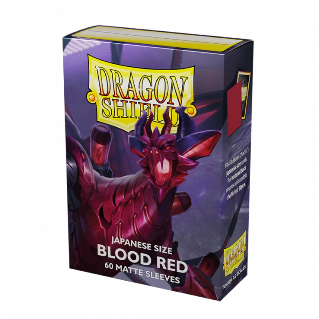 Blood Red - Matte Sleeves - Japanese Size Box 60 - Dragon Shield