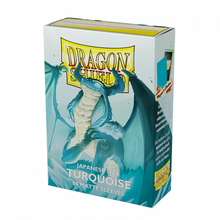 Turquoise - Matte Sleeves - Japanese Size Box 60 - Dragon Shield