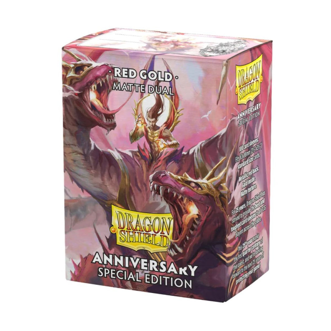 Red Gold - Dual Matte Sleeves - Standard Size Box 100 - Anniversary Special Edition - Dragon Shield