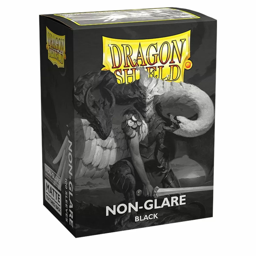 Black - Non Glare Matte Sleeves - Standard Size Box 100 - Dragon Shield