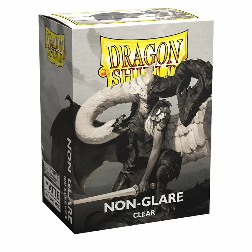 Clear - Non Glare Matte Sleeves - Standard Size Box 100 - Dragon Shield