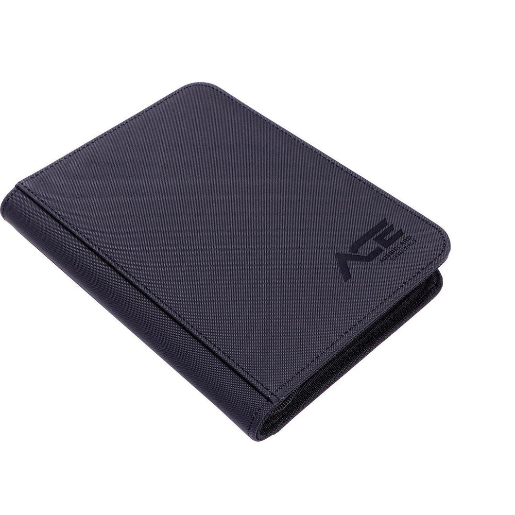 Black - 4pkt Card Binder - Zippered - 160 Cards - ACE