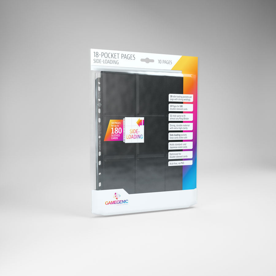 Black 18-Pocket Page Sideloading (10 pack) - Gamegenic