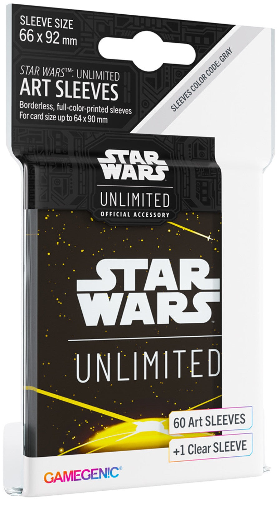 Card Back Yellow (64mm x 90mm) - Art (Code: Gray) - Star Wars Unlimited Matte Sleeves - Pack 60 - Gamegenic