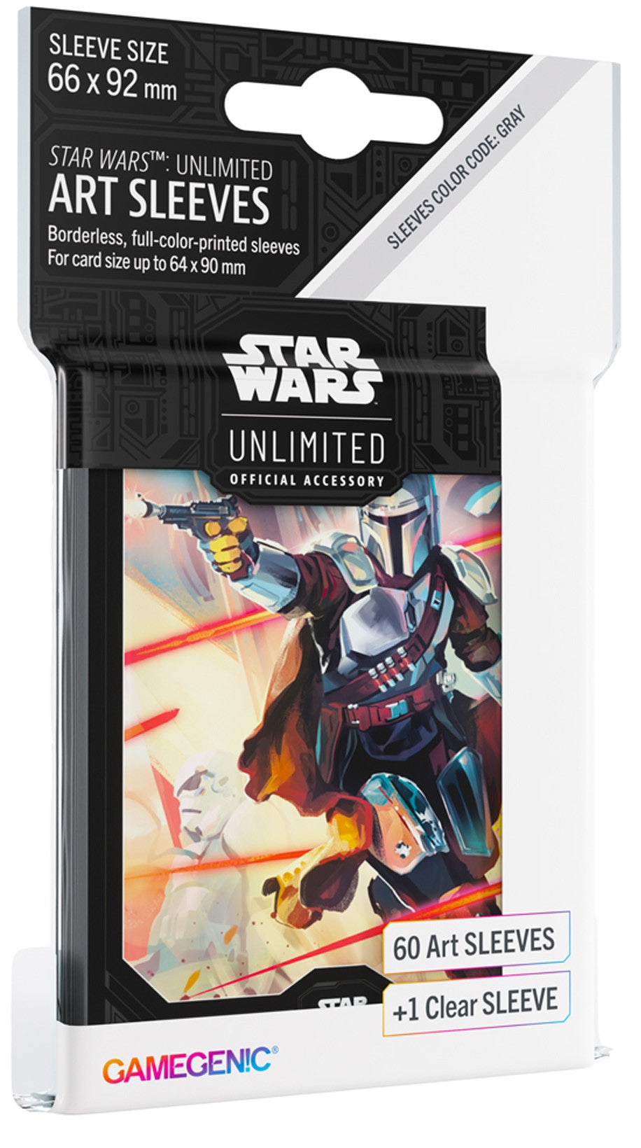Mandalorian (64mm x 90mm) - Art (Code: Gray) - Star Wars Unlimited Matte Sleeves - Pack 60 - Gamegenic