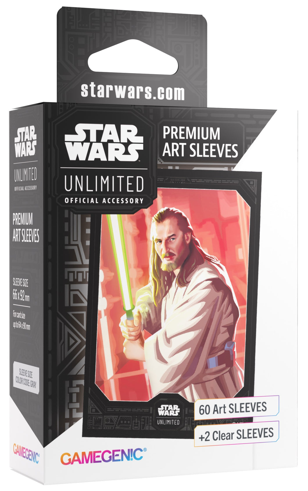 Qui-Gon Jinn (64mm x 90mm) - Premium Art (Code: Gray) - Star Wars Unlimited Matte Sleeves - Pack 60 - Gamegenic